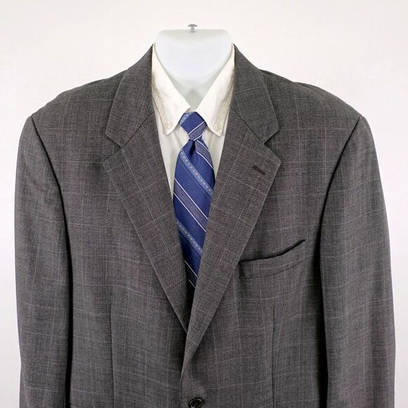 Jos A Bank Brown Tweed‎ Wool Bamboo Birdseye 42R Sport Coat 2 Button - Picture 1 of 14